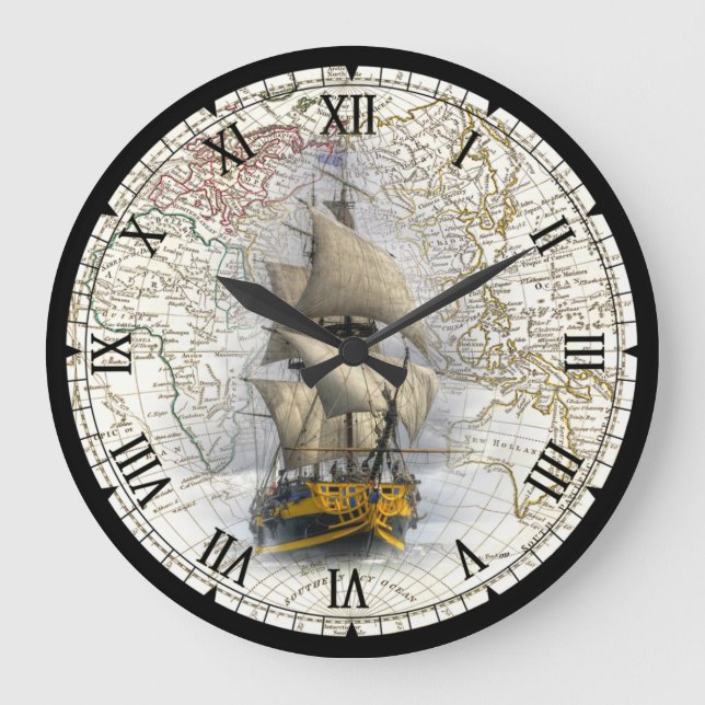 Relógio Grande Mapa do Hemisfério Leste do Navio   de Navegação~  (Frente)