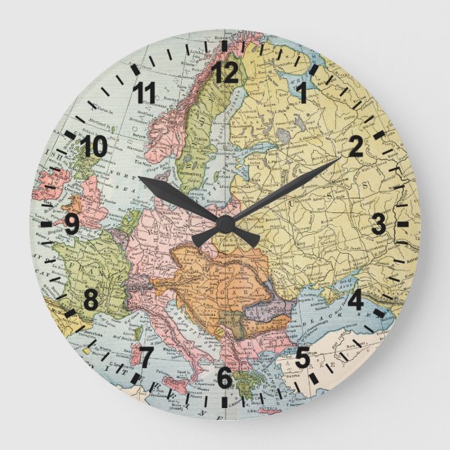 RELÓGIO GRANDE MAPA: EUROPA, 1885 (Frente)