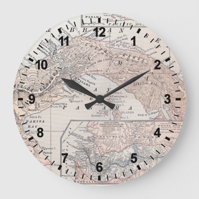 RELÓGIO GRANDE MAPA: PANAMÁ, 1907 (Frente)