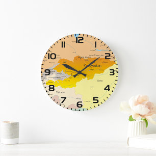 Relógio Grande Mapa político do Quirguistão e da Ásia Central