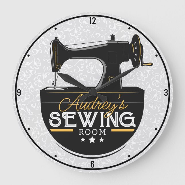 Relógio Grande Máquina de Costura Anterior NOME ADD (Frente)