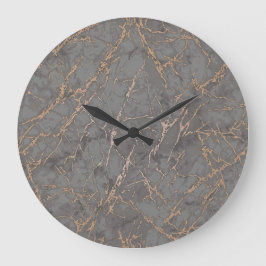Relógio Grande Marble & Gold Modern Wall Clock