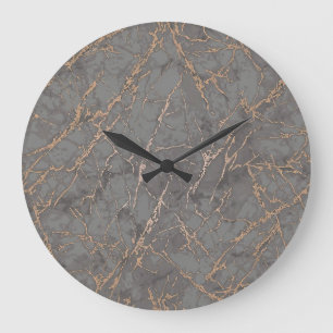 Relógio Grande Marble & Gold Modern Wall Clock