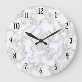 Relógio Grande Marble Pattern Gray White Marbled Stone Background