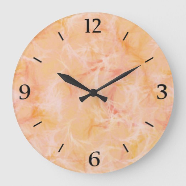 Relógio Grande Marble swirl print - soft orange (Frente)