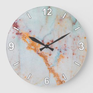 Relógio Grande Marble Texture Wall Clock Modern Home Decor