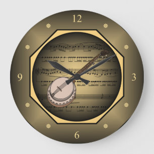 Relógio Grande Marca-relógio ~ Banjo ~ Música ~ Única ~