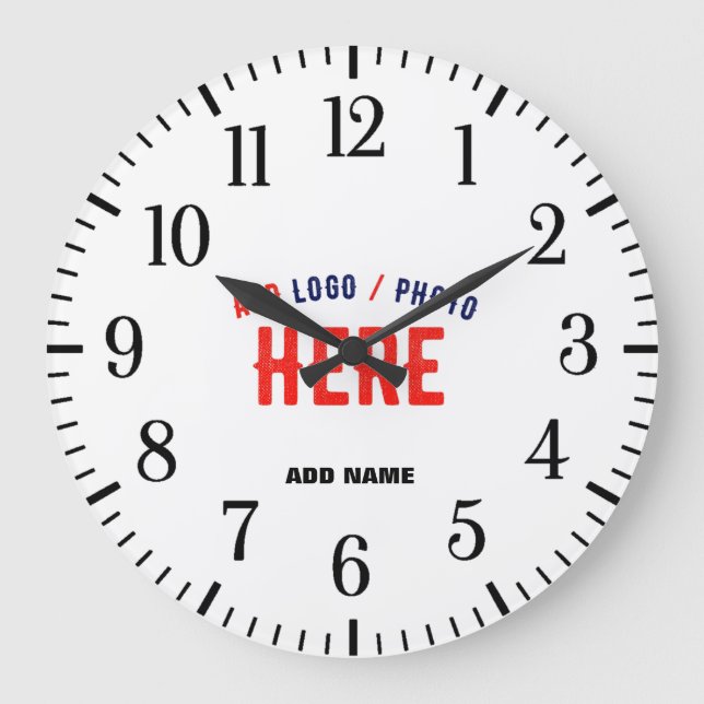 RELÓGIO GRANDE MARCA VERIFICADA BRANCA MODERNA PERSONALIZÁVEL (Frente)