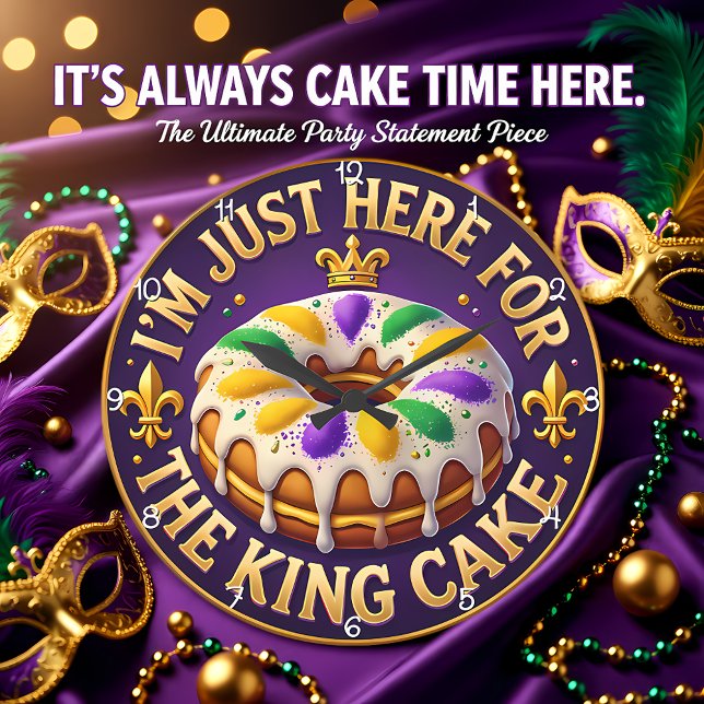 Relógio Grande Mardi Gras King Cake Celebration (Criador carregado)