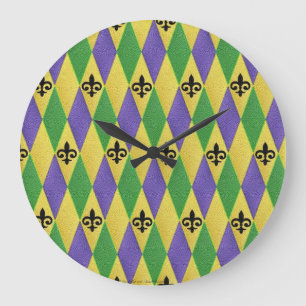 Relógio Grande Mardi Harlequin Fleur De Lis