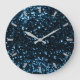 Relógio Grande Marinho Azul, Cinza brilhante cintilante do Oceano (Front)