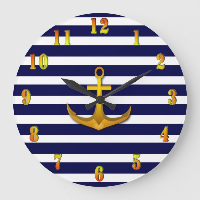 Relógio Grande Marinho Wall Clock (Frente)