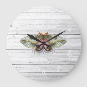 Relógio Grande Mariposa Rústica