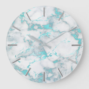 Relógio Grande mármore de teal