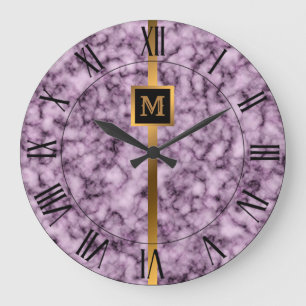 Relógio Grande Mármore Dourado Preto Moderno e Elegante do Luxo