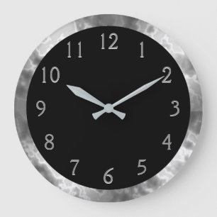 Relógio Grande Mármore preto e cinzento