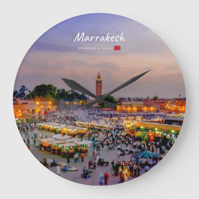 Relógio Grande Marrakesh, Marrocos - Praça Jemaa el Fnaa (Frente)