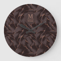 Marrom Chocolate & Dourado Rosa Padrão de Onda Abs