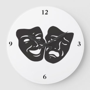 Relógio Grande Máscaras do teatro do drama da tragédia da comé