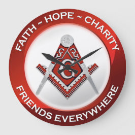 Relógio Grande Masonic Clock Red