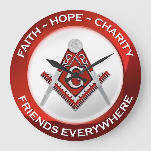 Relógio Grande Masonic Clock Red (Frente)