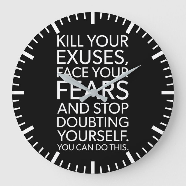 Relógio Grande Matar suas desculpas - Motivacional (Frente)
