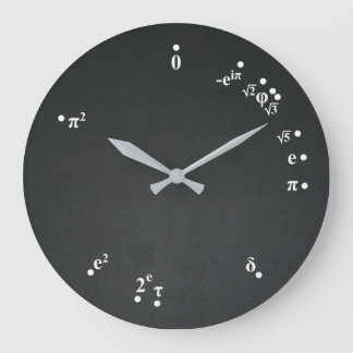 Relógio Grande Mathematical Constants Clock (chalkboard black)