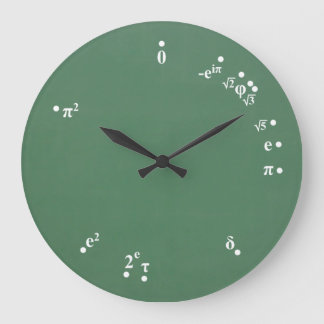 Relógio Grande Mathematical Constants Clock (chalkboard green)