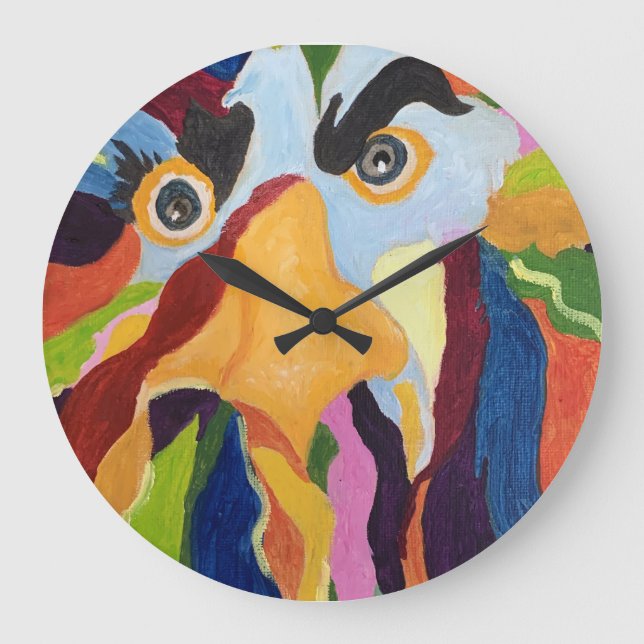 Relógio Grande Maurice Angry Rooster Wall Clock (Frente)