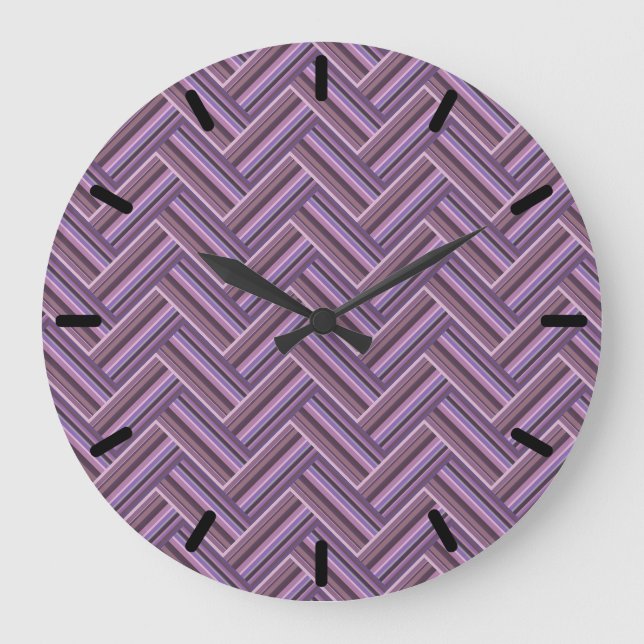 Relógio Grande Mauve stripes double weave pattern (Frente)