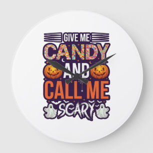 Relógio Grande Me Dê Doces Chamada Assustadora Abóbora de Hallowe