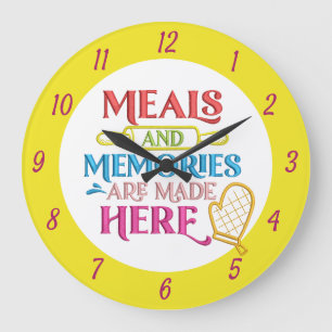 Relógio Grande Meals Memories Cote Kitchen Dinheiro Design