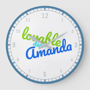 Relógio Grande Meaning of the Name Amanda   Wall Clock
