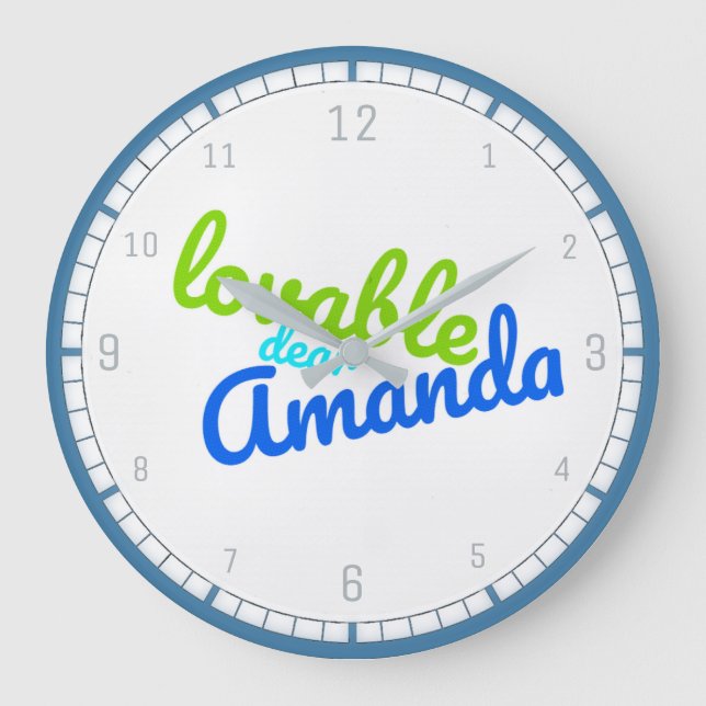 Relógio Grande Meaning of the Name Amanda | Wall Clock (Frente)