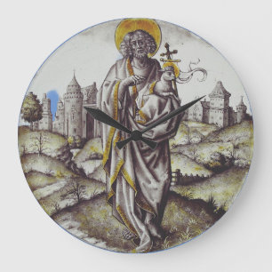 Relógio Grande Medalhão com São João Batista