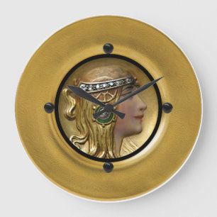 Relógio Grande Medalhão de Nouveau da arte