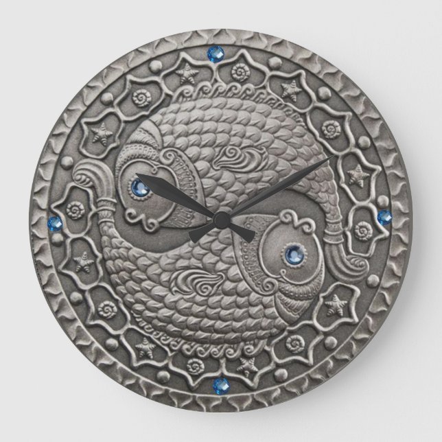 Relógio Grande Medalhão de Peixes (Frente)