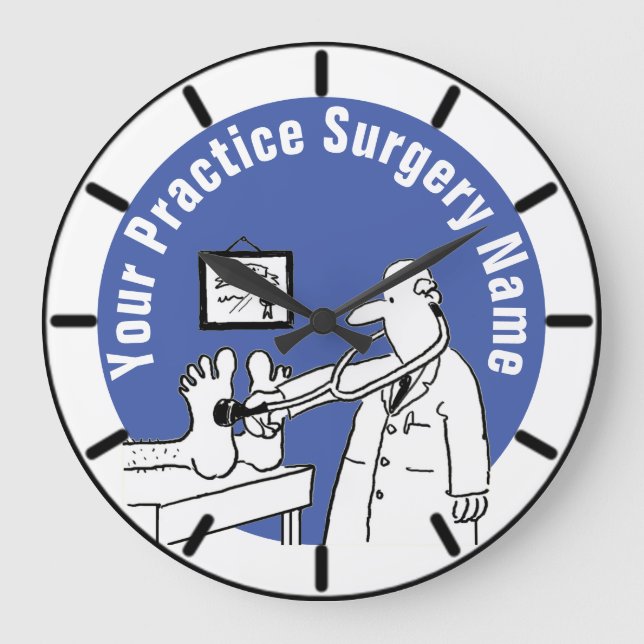Relógio Grande Médico divertido com Stetoscope Médico (Frente)