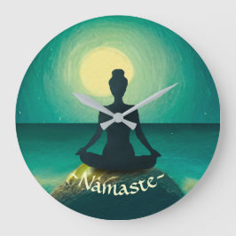 Relógio Grande Meditação de Yoga - Noite de Estrelas de Lua Compl