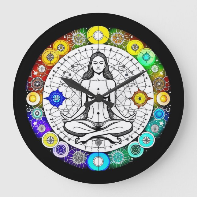 Relógio Grande Meditação Tranquil e Serena Pacífica (Frente)