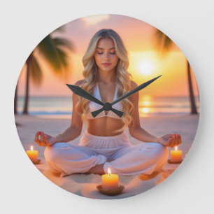 RELÓGIO GRANDE MEDITAÇÃO - YOGA - BEM-ESTAR - CARPE DIEM