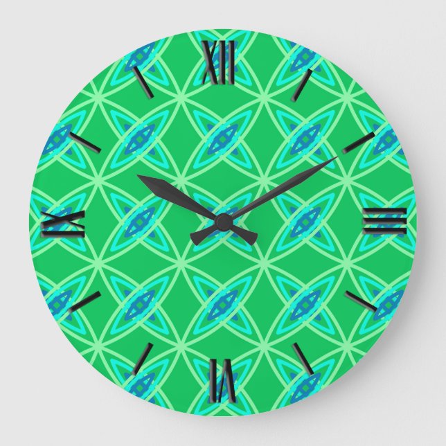 Relógio Grande Meio século Atômica moderno - Jade Green (Frente)