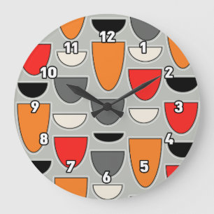 Relógio Grande Meio século Modern Bowls (Cinza)