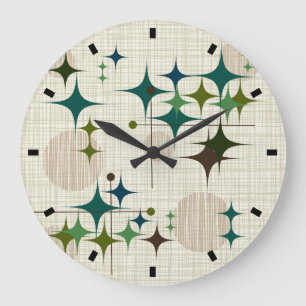 Relógio Grande Meio século Moderno de Starbursts e Globos