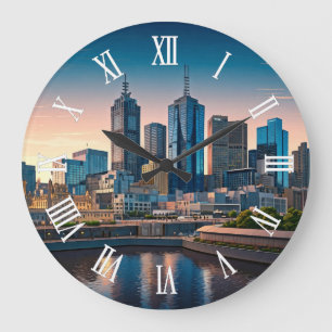 Relógio Grande Melbourne Austrália Skyline Viagem