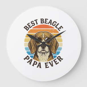 Relógio Grande Melhor Design de Camisa de Papai de Beagle Vintage