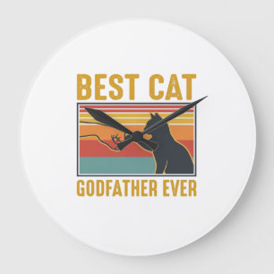 Relógio Grande Melhor Deus-Pai de Gatos Vintage Design de Gato Ve