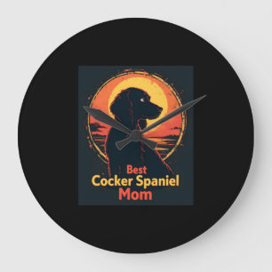 Relógio Grande Melhor Mãe de Cachorro - Camiseta Vintage Cocker S