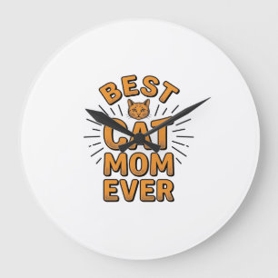 Relógio Grande Melhor Mãe de Gato de Todos os Tempos Design de Gr