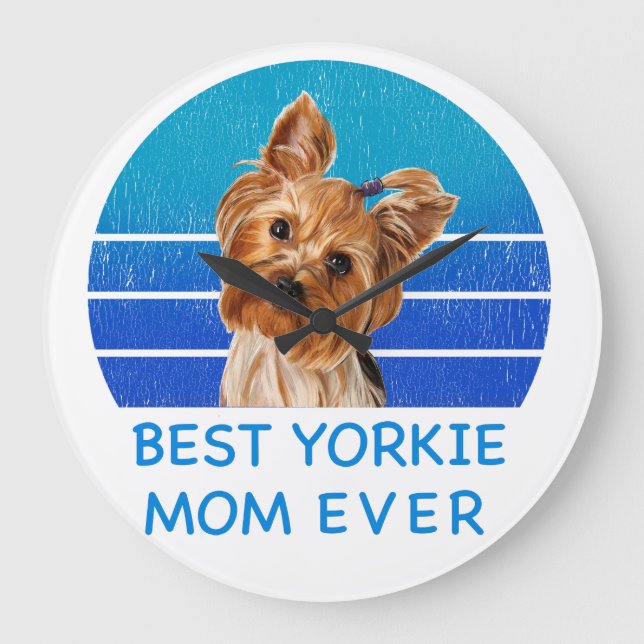 Relógio Grande Melhor mãe de Yorkshire terrier (Frente)